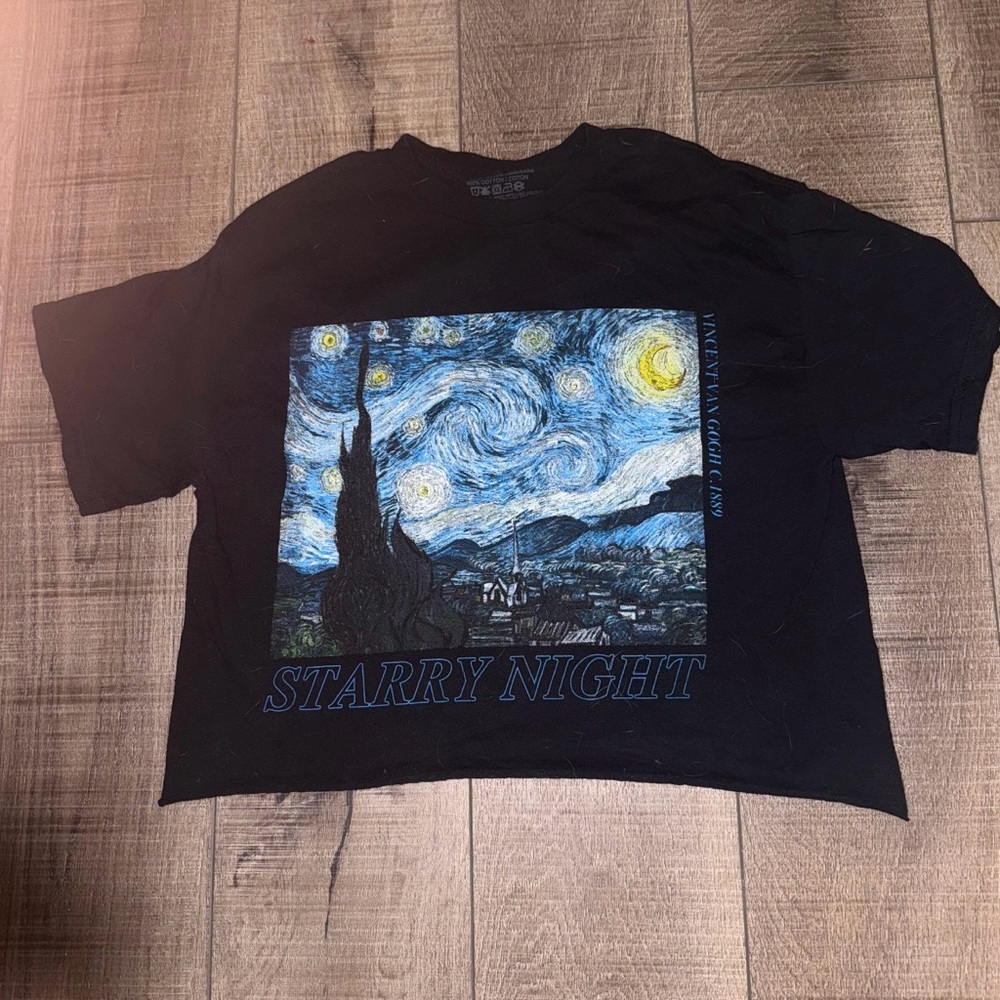 H&M Black Starry Night Crop Top